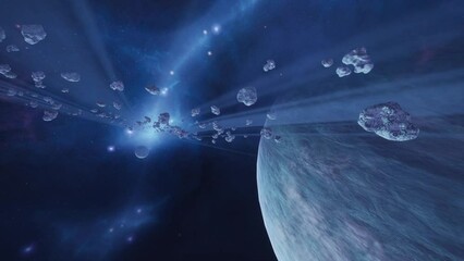 a large cluster of asteroids near an unknown planet