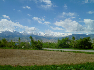 On the road - Lake Issyk-Kul and Tian Shan Mountains