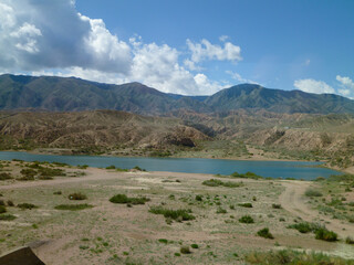 On the road - Lake Issyk-Kul and Tian Shan Mountains