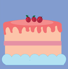 Vector illustration of a simple birthday cake