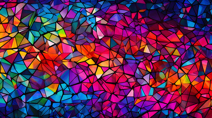 Vibrant neon multicolor mosaic