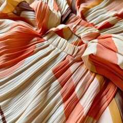 Close-up of a richly textured fabric with warm, earthy tones and bold stripes, evoking a sense of comfort and craftsmanship.