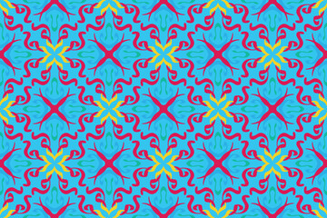 Pattern with floral and geometric elements. Intersecting curved and straight bold stripes forming abstract floral ornament. Vector background for design. Seamless Decorative lattice for louver.