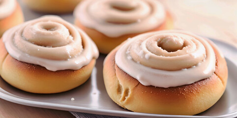 Heavenly Delights, A Sumptuous Wonderland of Cinnamon Rolls, Drenched in Frosting Bliss