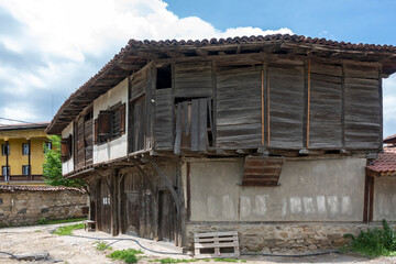 Typical Street and old houses in Koprivshtitsa, Bulgaria