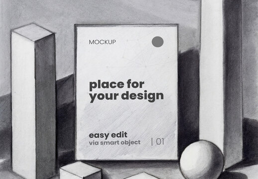 Paint Art Drawing Poster Mockup 14