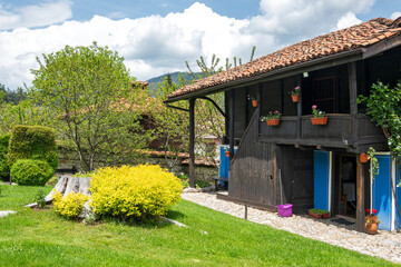 Typical Street and old houses in Koprivshtitsa, Bulgaria