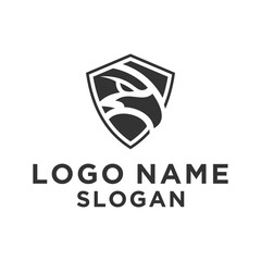 simple eagle head logo inside the shield