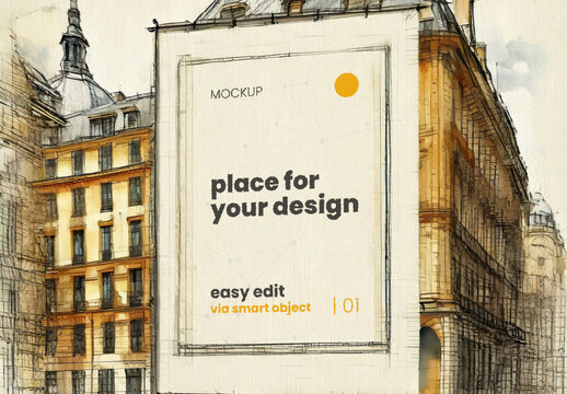 Paint Art Drawing Poster Mockup 36