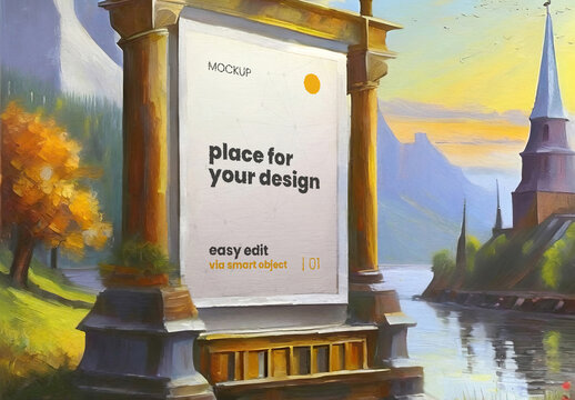 Paint Art Drawing Poster Mockup 39