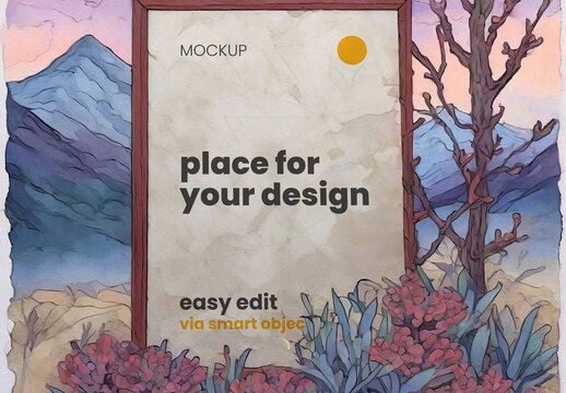 Paint Art Drawing Poster Mockup 52