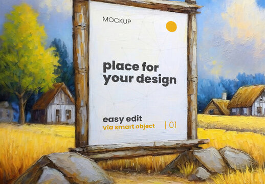 Paint Art Drawing Poster Mockup 54
