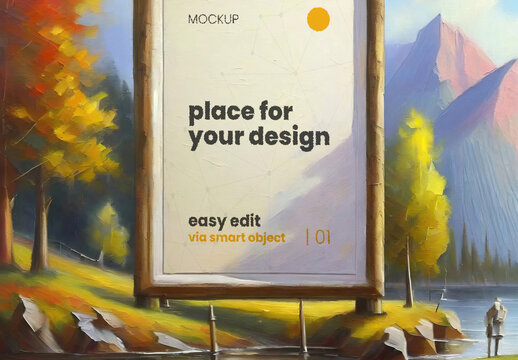 Paint Art Drawing Poster Mockup 53