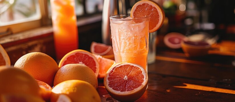 Cafe serving grapefruit ade and kaimak.