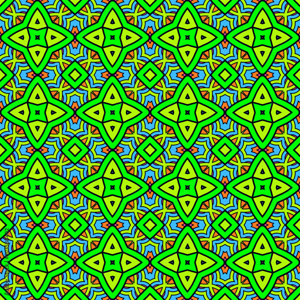 Poster seamless multicolor pattern with an original decorative composition. version no. 4. acid color palet
