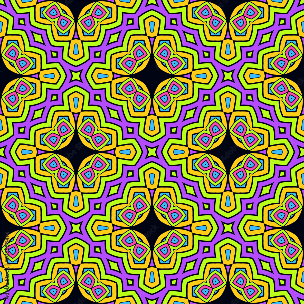 Poster seamless multicolor pattern with an original decorative composition. version no. 8. acid color palet