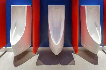 Man toilet bowl in public restroom
