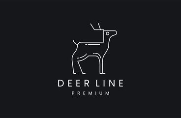 deer line art logo vector icon template