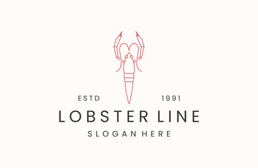 Lobster logo vector icon illustration hipster vintage retro
