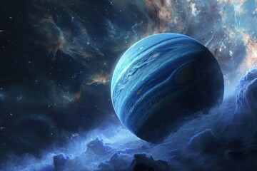 Planet Neptune in space