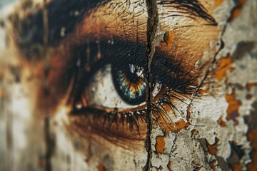 A detailed painting capturing the beauty and intricacy of a person's eye. This artwork can be used in various projects and designs