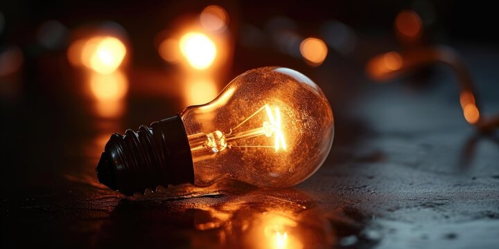 A light bulb sitting on top of a table. Perfect for illustrating creativity, innovation, and bright ideas. Suitable for use in presentations, articles, and blog posts