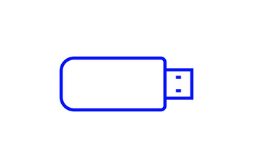 flash drive illustration  isolated on white.Vector illustration in flat style design.	