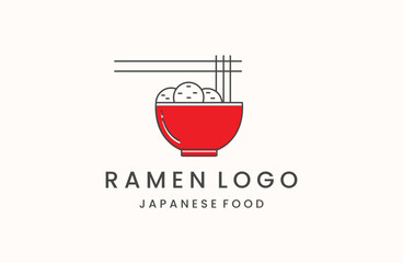 ramen food restaurant vector icon logo design template