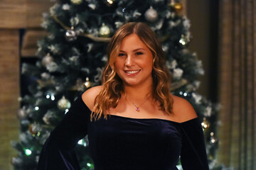 Teen Model by Christmas Tree