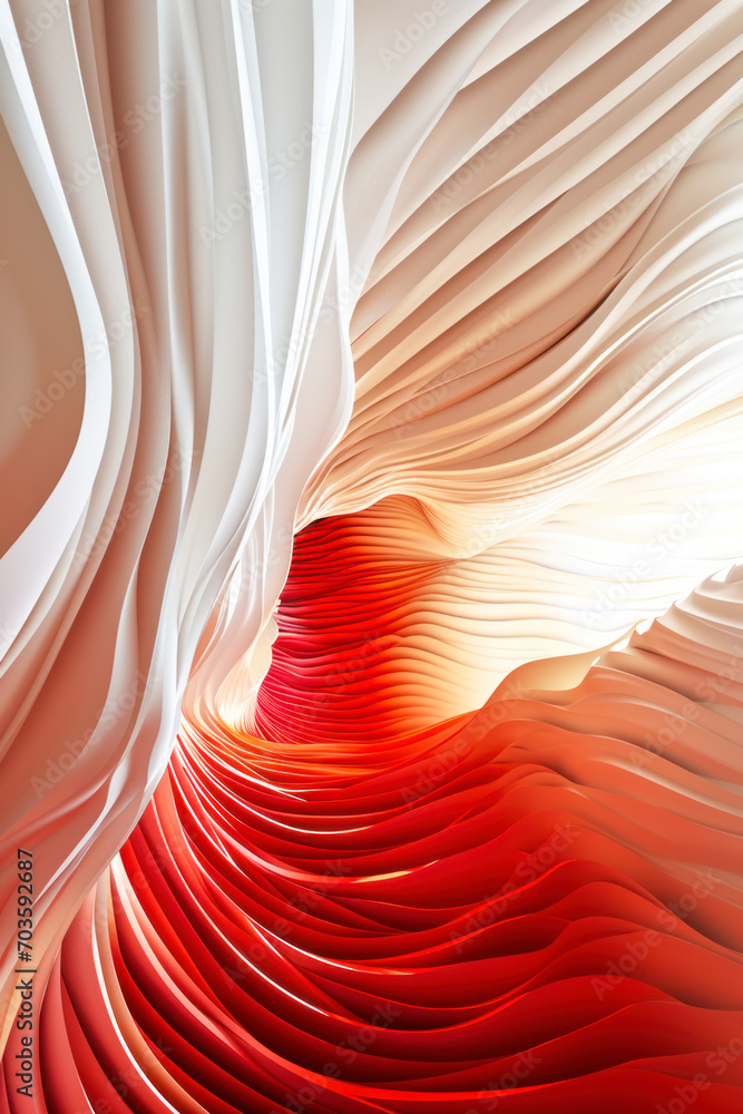 Poster vertical 3d modern wave curve abstract presentation background. luxury paper background.