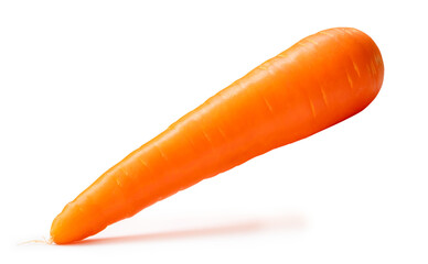 Fresh beautiful orange carrot vegetable isolated on white background with clipping path