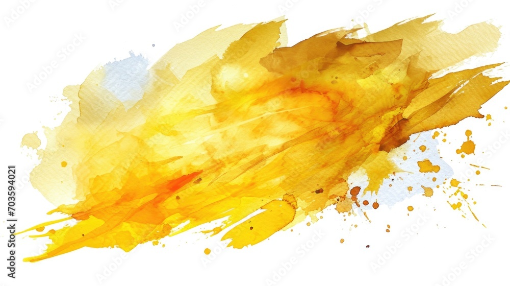 Poster a vibrant watercolor painting depicting a yellow fire. perfect for adding a pop of color to any spac