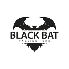 Halloween bat logo bat night animal design vector illustration template