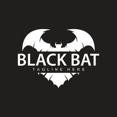 Halloween bat logo bat night animal design vector illustration template