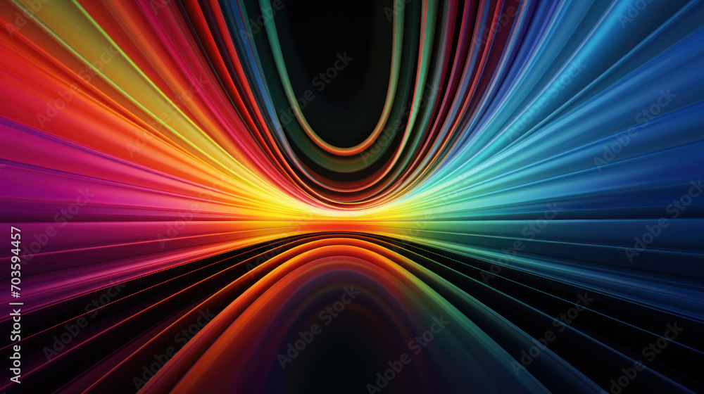 Poster abstract neon spectral lines background, pattern of multicolored energy in digital space. cyberspace