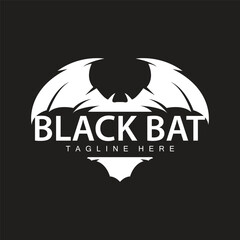 Halloween bat logo bat night animal design vector illustration template