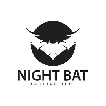 Halloween bat logo bat night animal design vector illustration template