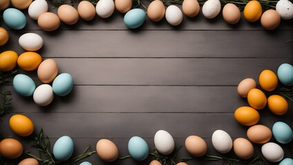 Easter eggs background. Minimal abstract holidays concept. With copy space.