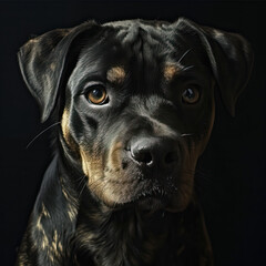 Portrait of a Rottweiler Rescue Dog 