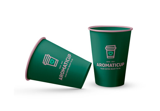Two Paper Cups Mockup