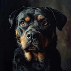 Portrait of a Rottweiler Dog 