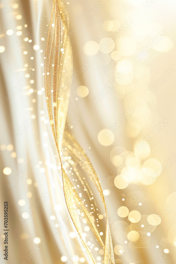 Poster vertical luxury cream color background with golden line elements and curve light effect decoration a