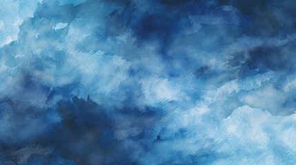 An abstract watercolor artwork with bold brush strokes in black and navy blue, evoking the feel of a stormy sky, suitable for creative design. - obrazy, fototapety, plakaty