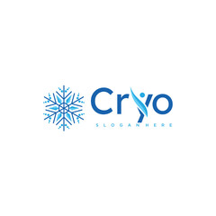 Vector logo design Snowflake sign for Cryotherapy