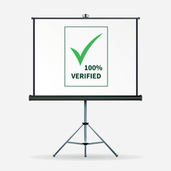 Projector screen verified 100 percent