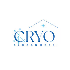 Vector logo design Snowflake sign for house of Cryotherapy