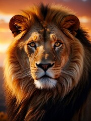 Naklejka premium close up of lion