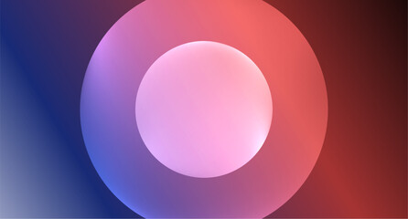 Neon glass circle copyspace for your text or product presentation geometric background. Vector illustration For Wallpaper, Banner, Background, Card, Book Illustration, landing page