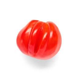 Fresh ripe tomato on white background