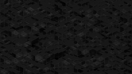Fototapeta premium Isometric cubes, dark background